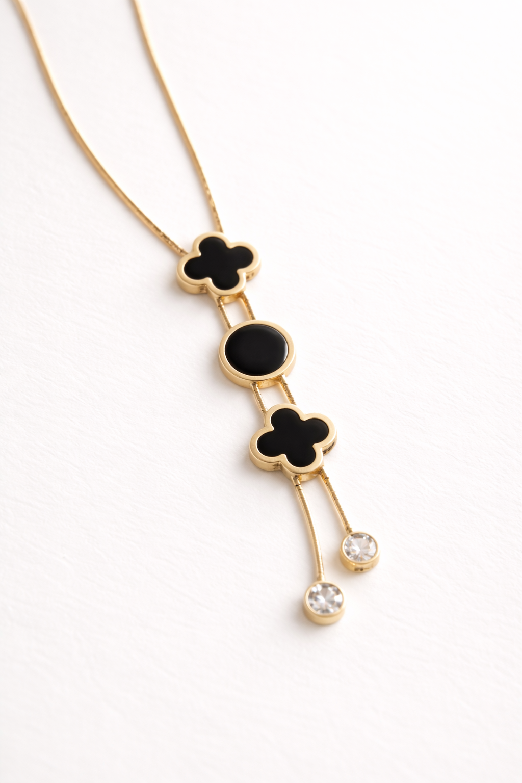 Elegant Clover Drop Necklace