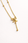 Delicate Bow Drop Necklace