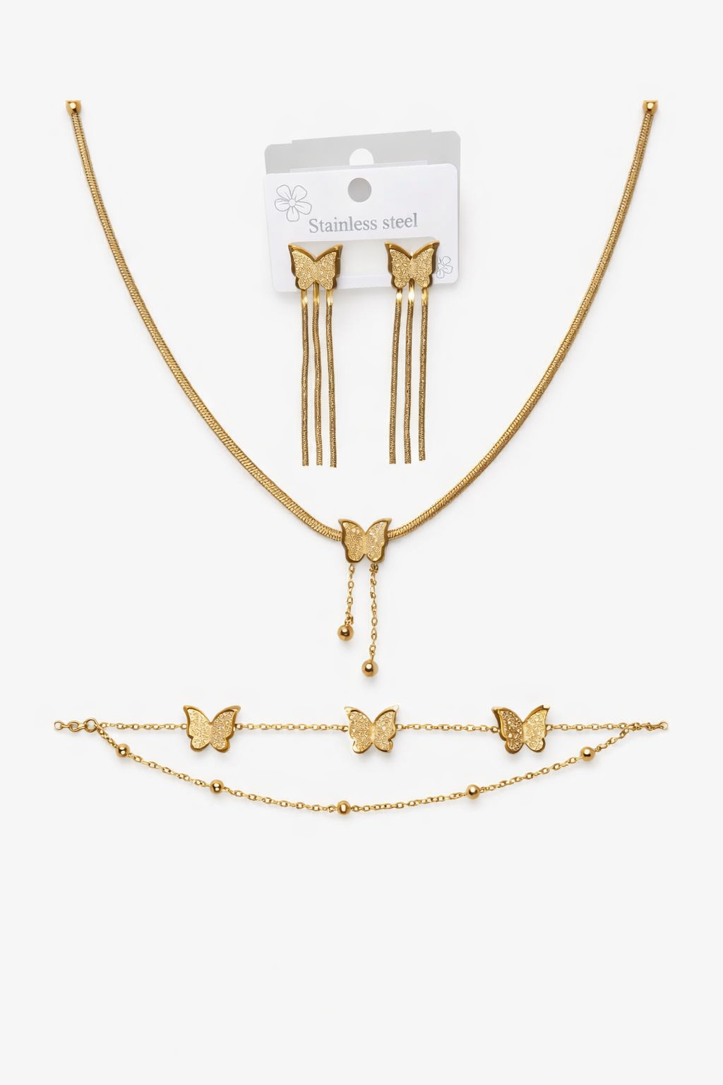 Golden Butterfly Jewelry Set