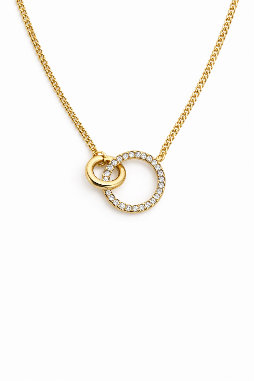 Interlocking Circle Crystal Necklace