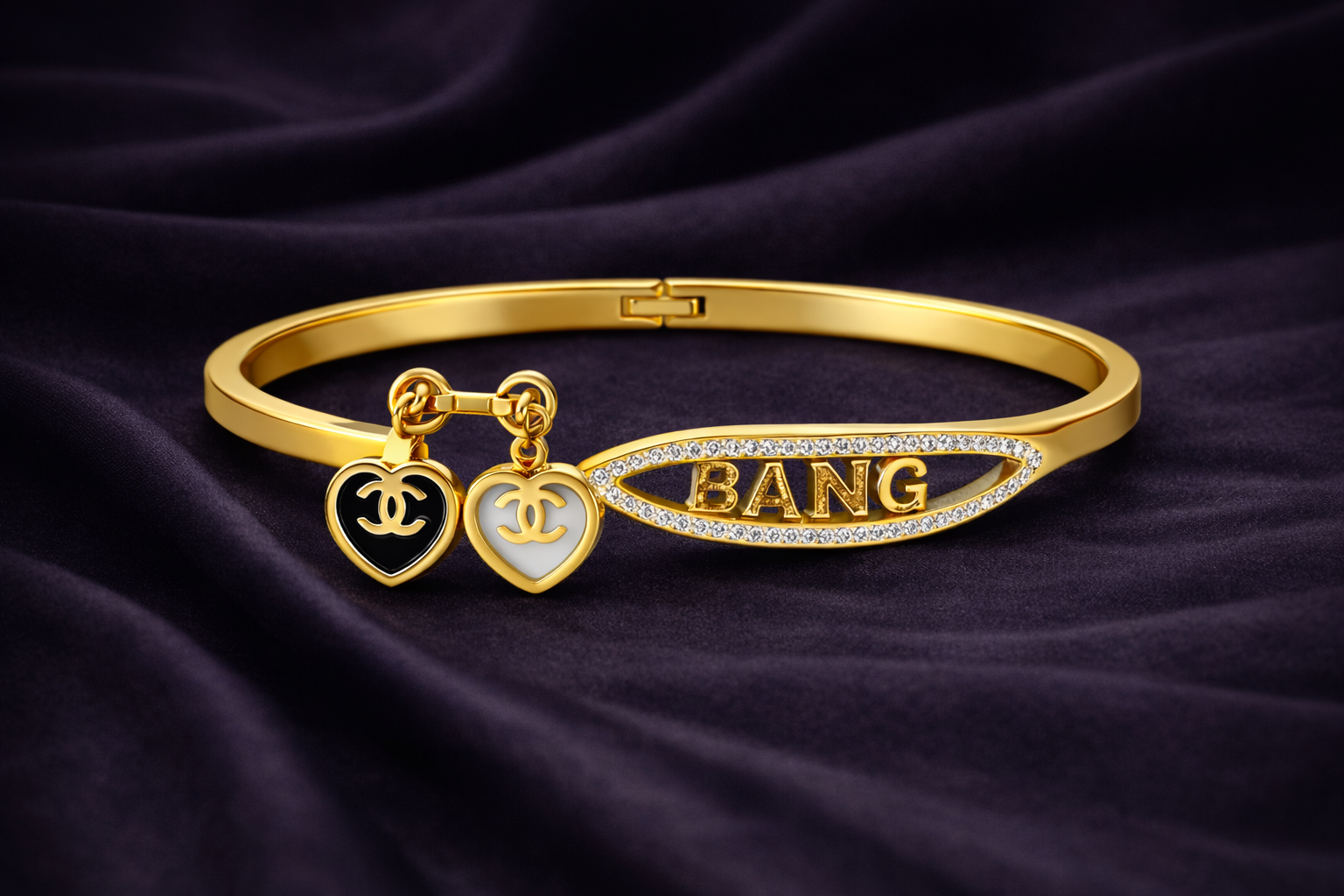 Golden Amour Charm Bangle