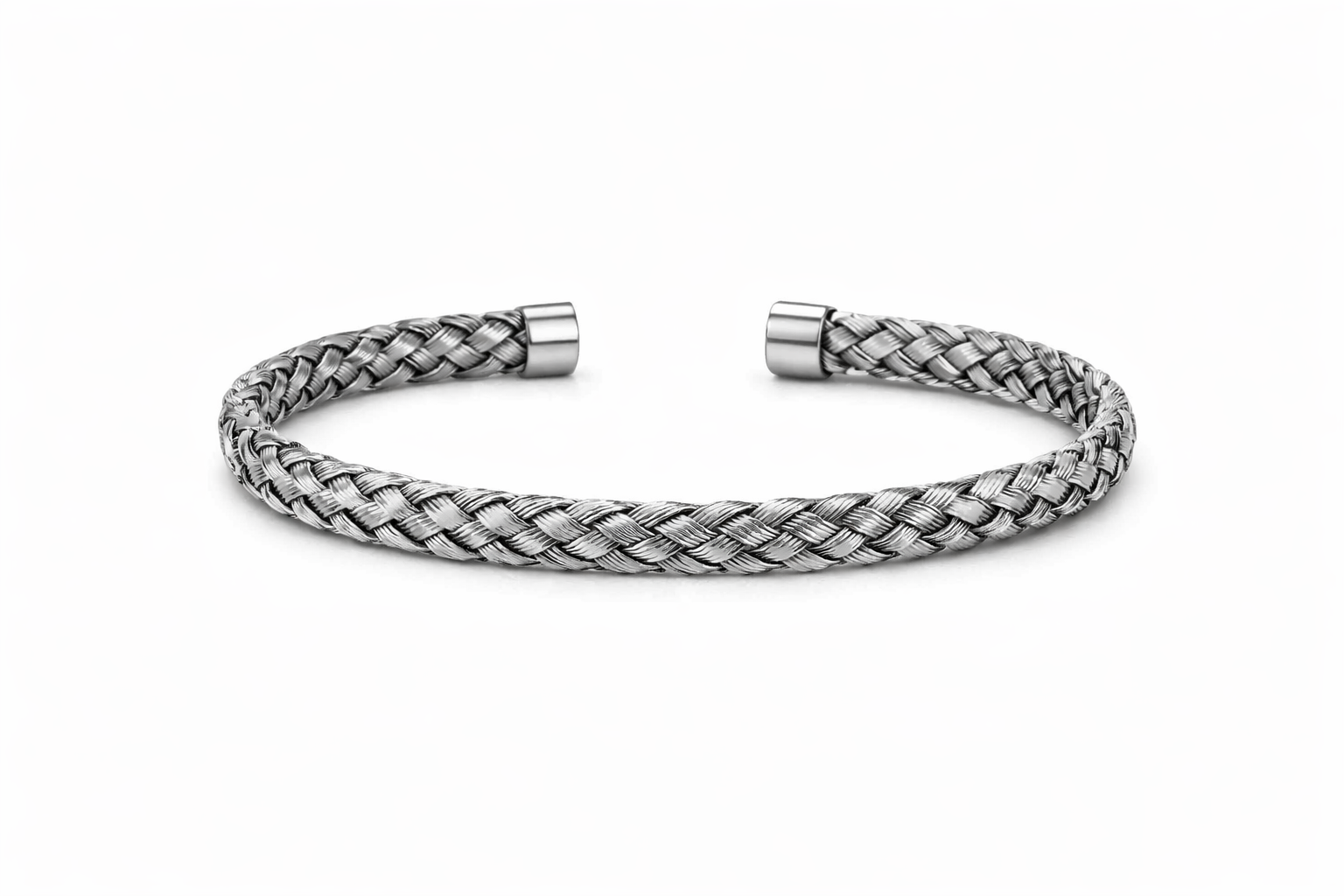 Silver Weave Cuff Bangle