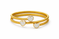 Triple Heart Harmony Coil Bangle