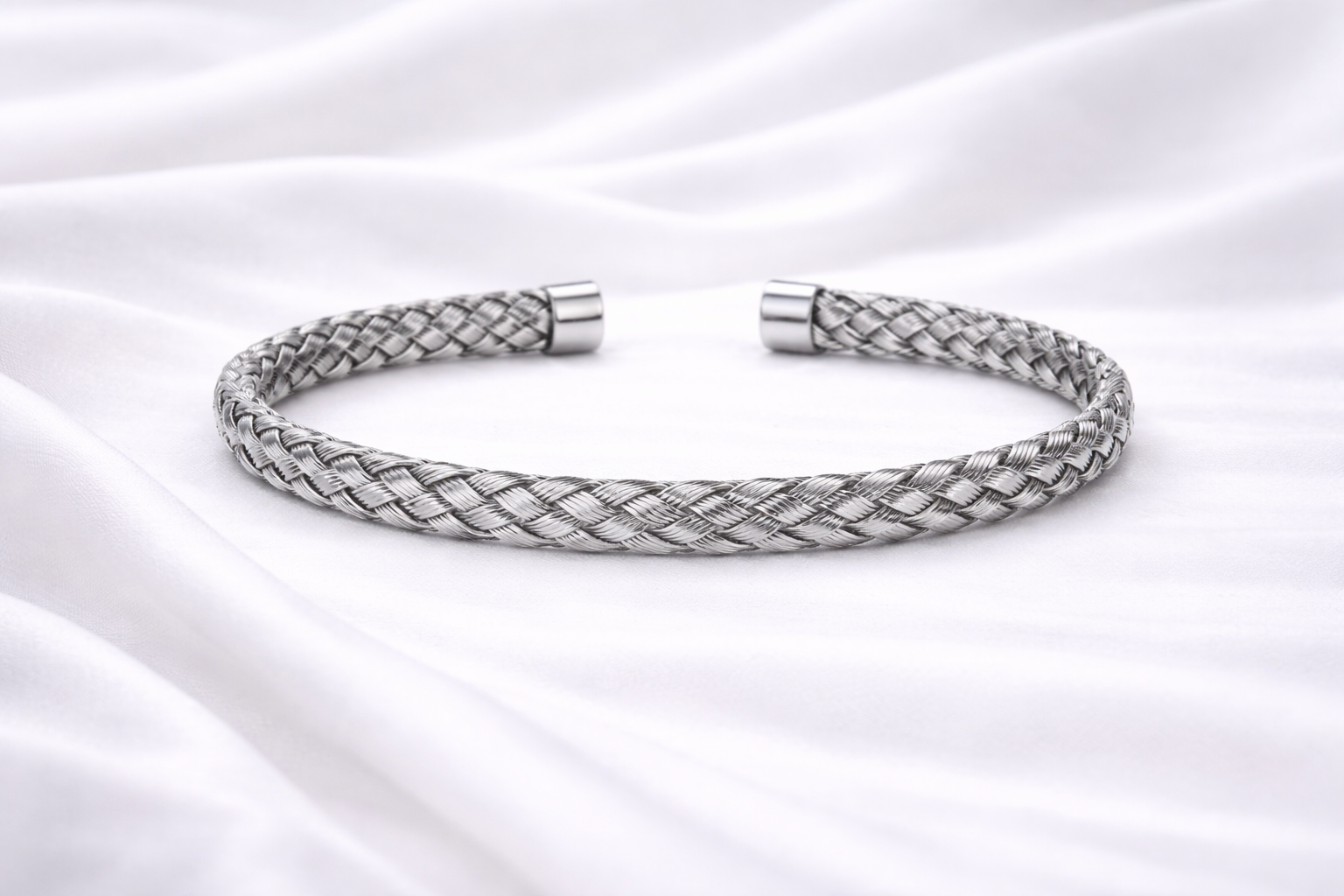Silver Weave Cuff Bangle